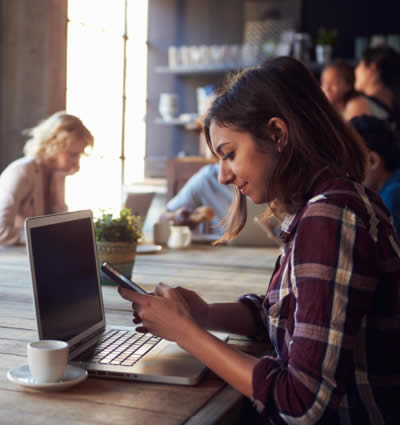 woman in cafe