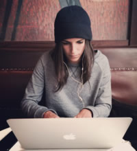 woman with a laptop